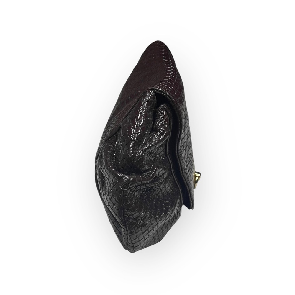 Goldenbleu ♛ Katie Woven Clutch Handbag Evening Bag ♛ Amethyst Patent Leather ♛ - Picture 3 of 16